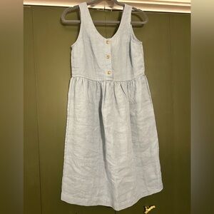 Not Perfect Linen Modified Mama Blue Dress